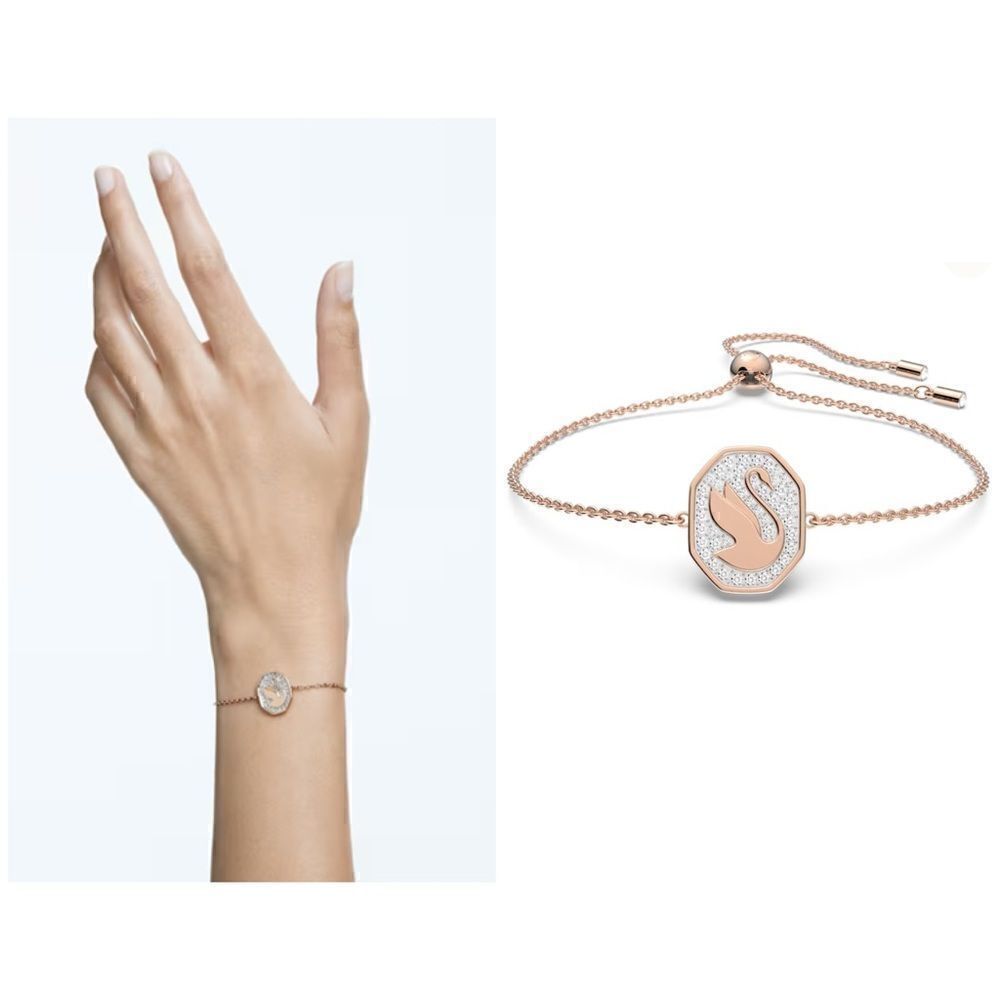 Swarovski Signum bracelet
Swan, White, Rose gold-tone plated